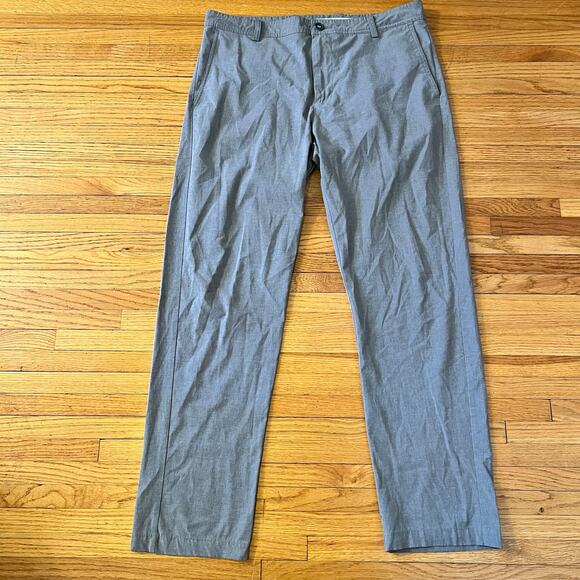 LinkSoul Pants Mens 36 Gray Chino Straight Leg Ankle Flat Front Golf - Picture 1 of 10